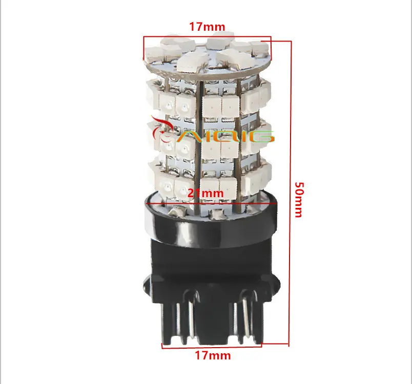 3156 3157 Белый Желтый 60 SMD Автомобильная Лампа Авто p27/7 Вт светодиодные
