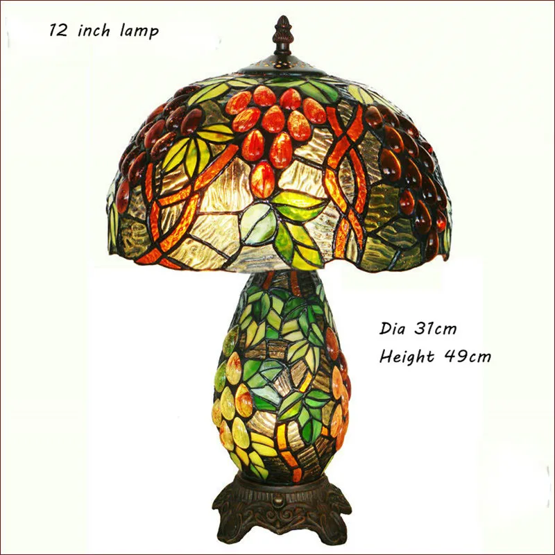 Настольная лампа FUMAT из цветного стекла в винтажном европейском стиле|stained glass table