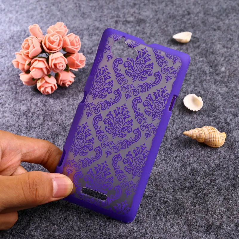 Чехлы для мобильных телефонов TAOYUNXI для sony Xperia C S39h Z1 Compact Mini C2305 L S36h C2105 C2014 D5503 чехол с цветком - Цвет: G Purple