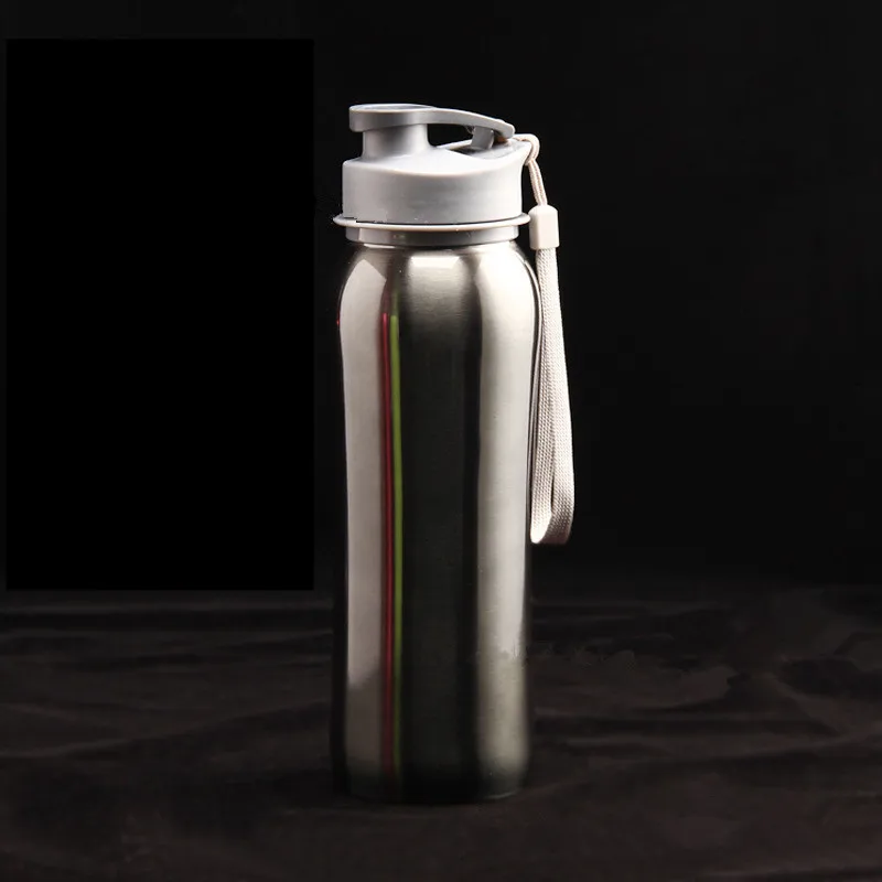 ГОРЯЧАЯ 800 мл Bpa-Free одна стенка 304 нержавеющая сталь Спорт на открытом воздухе чайник моя бутылка для воды с пружинной крышкой портативный Канат - Цвет: grey