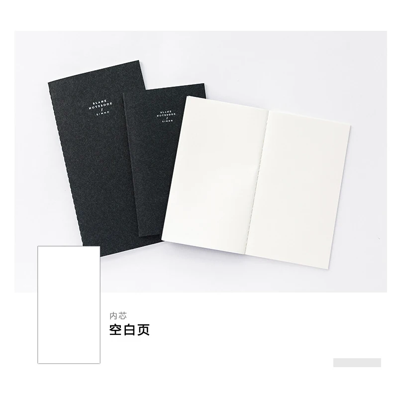 Black blank Japanese Vintage Journal Filler Paper Insert Refill for Midori Traveler Notebook Standard Portable Grid Line Kraft Blank Planner - Цвет: Black blank
