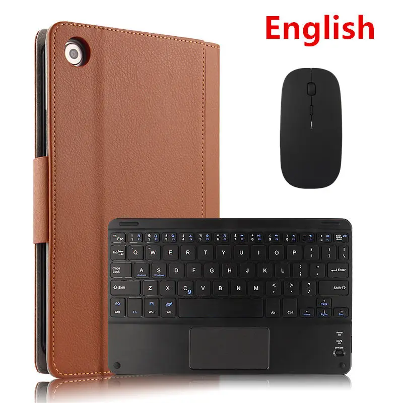 brown mouse English Чехол для huawei MediaPad M5, 8,4 дюймов, защитный чехол, Bluetooth, Защита клавиатуры, медиа-планшет m5 SHT-W09 8,4, из искусственной кожи чехол - Цвет: brown mouse English