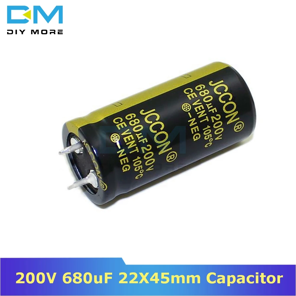 200V 680 мкФ 22X45 мм 22X45 Алюминий электролитический конденсатор с алюминиевой крышкой, высокая частота низкое сопротивление со сквозным отверстием конденсатор с алюминиевой крышкой 22*45 мм diymore