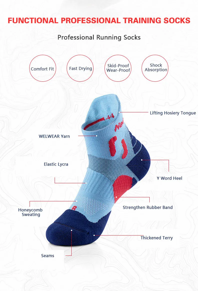 Naturehike Спорт на открытом воздухе носки Бег носки для велосипедистов Professional спортивные дышащие мягкие ткань для марафона подножка