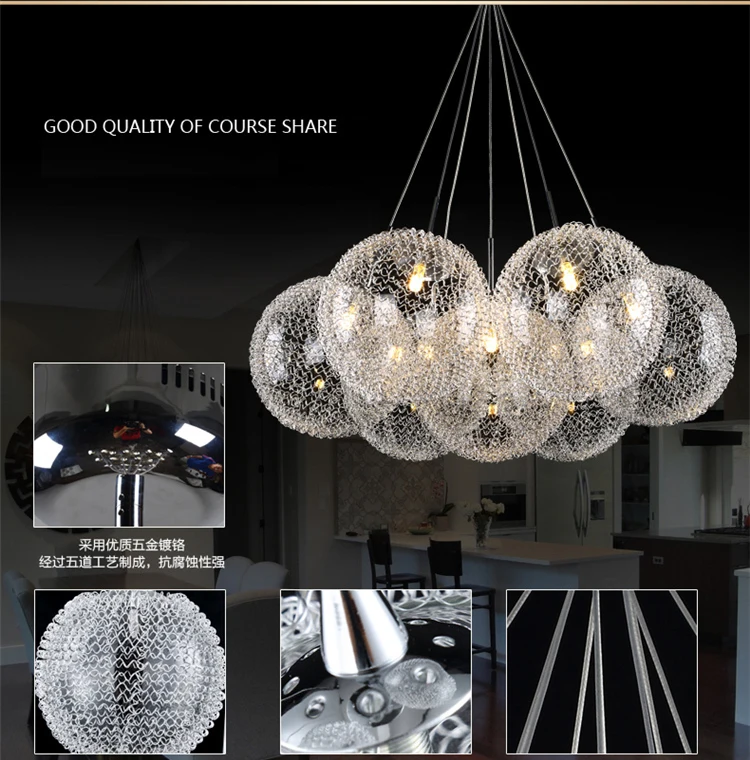 Современный подвесной светильник с алюминиевым стеклянным шаром DIY home deco для гостиной G4 светодиодный подвесной светильник