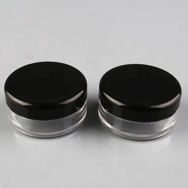 Прозрачный пластиковый Косметический Горшок для макияжа с черными крышками 3 г |