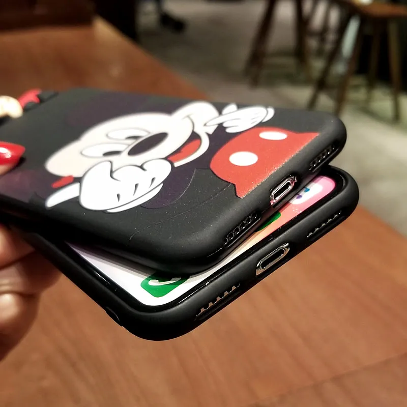 Для iPhone Xs max чехол 3D мышь животное мультфильм для XR 8 8plus 6 6splus X 7 plus lover fundas ремень |