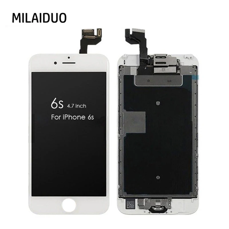 ЖК-дисплей для iPhone 6 6plus 6s 6s Plus сенсорный экран дигитайзер+ кнопка домой+ фронтальная камера+ ушной динамик полная сборка Замена