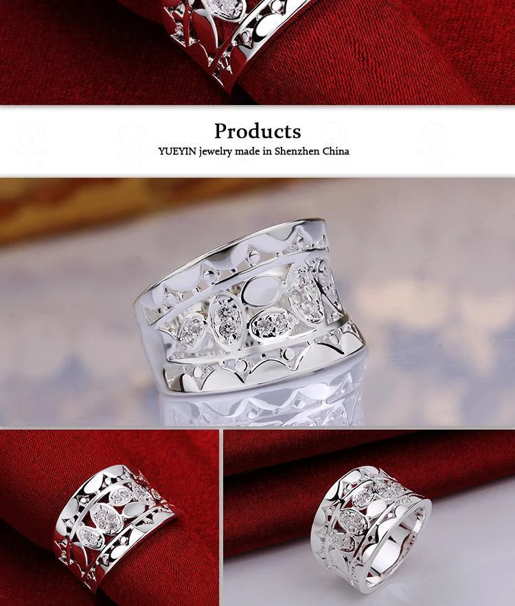 2021 Real Anillos Rings Ring Crossed 925silver Fingers Crystal from Austrian Paving Deluxe Hot Princess Married Women Jewelry | Украшения и