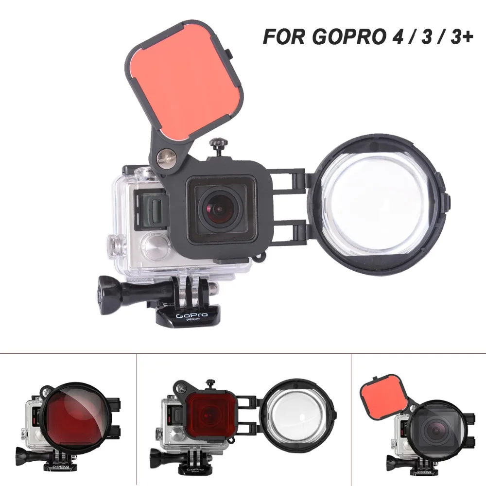 2в1 экшн камера набор фильтров для дайвинга с макро объективом 16X Gopro Go Pro Hero 4 3 +