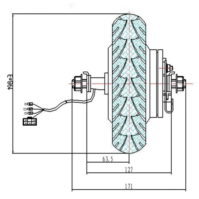 Электрический скутер Conversion Kit 24V 36V 48V 350W 500W 8 дюймов колесный бесщеточный двигатель с беззубиком, мотор для центрального движения Байк, способный преодолевать Броды для скутера