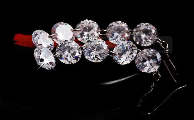 Женские серьги подвески из серебра 925 пробы с цирконом|925 sterling|drop earringsearrings fashion |