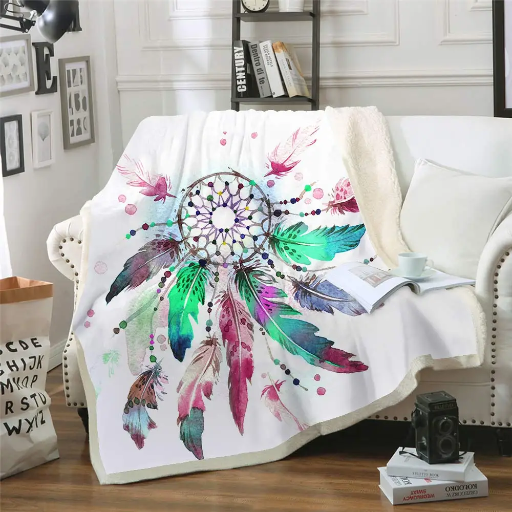 FYMX Dream Catcher with Feathers Bedding Set Watercolor Bohemia Cover Pillowcases Boho Bedclothes | Дом и сад