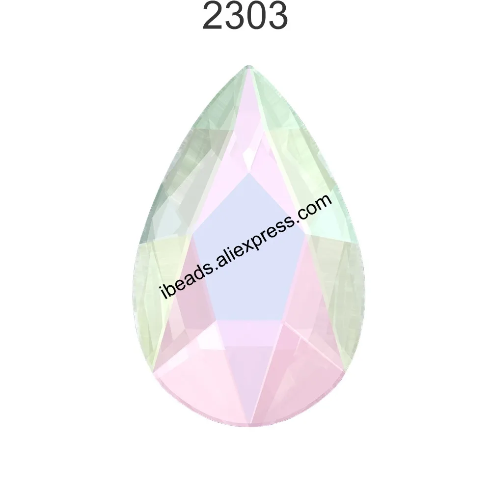 Оригинальные кристаллы Swarovski 2303 груша с плоской задней частью без горячей фиксации Стразы для дизайна ногтей DIY украшения одежды - Цвет: Crystal 001 AB F