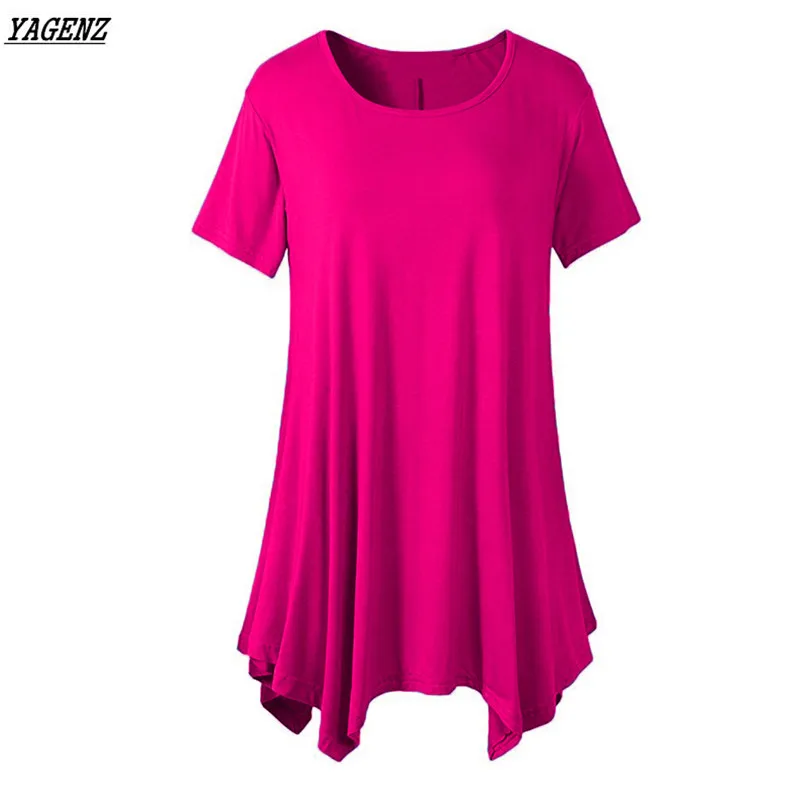 Футболка женская летняя с круглым вырезом и коротким рукавом средней длины|summer t