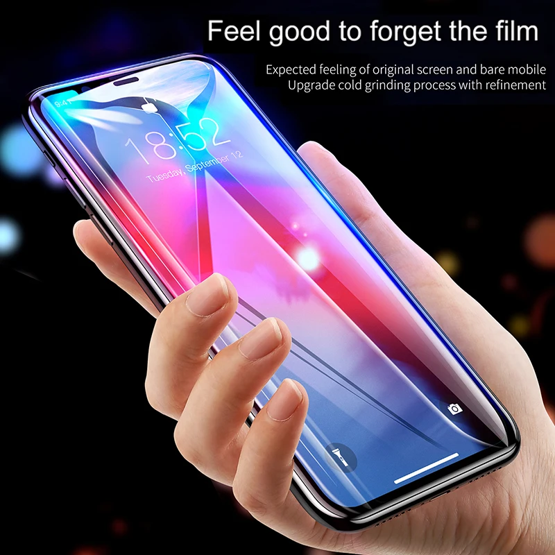 Полностью покрытое закаленное стекло для iphone x xs max Защитное iPhone7 8 6s plus xr Защитная