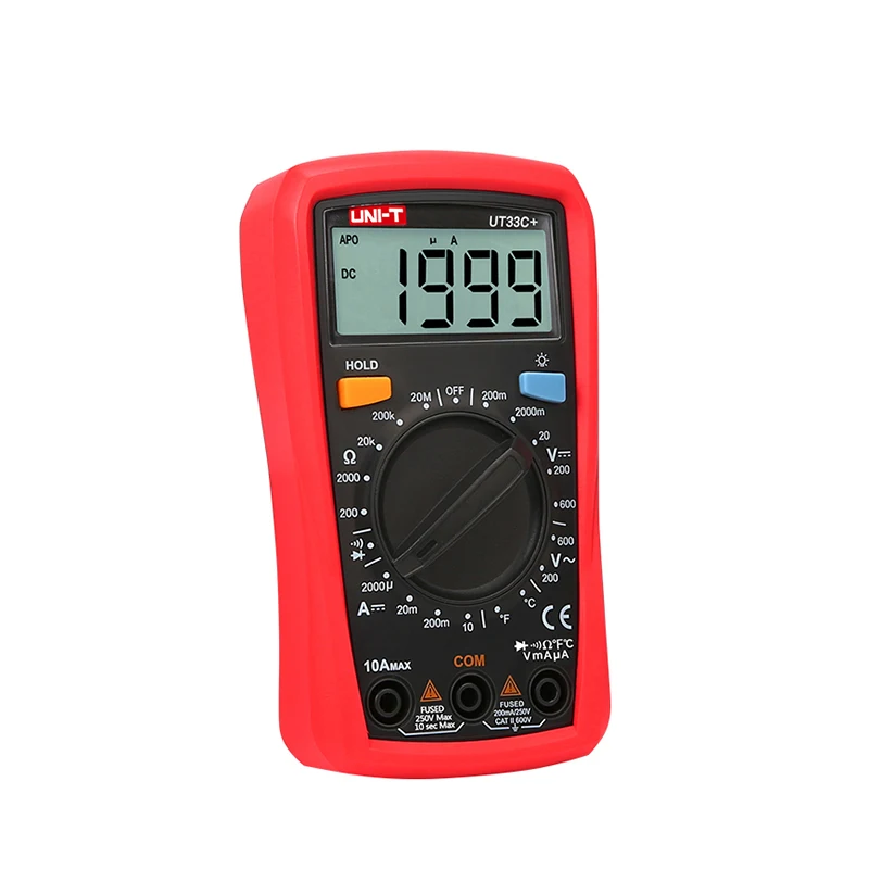 

UNI-T UT33C+ Digital Multimeter Auto Range Palm Size AC DC Voltmeter Ammeter Resistance Capatitance Tester