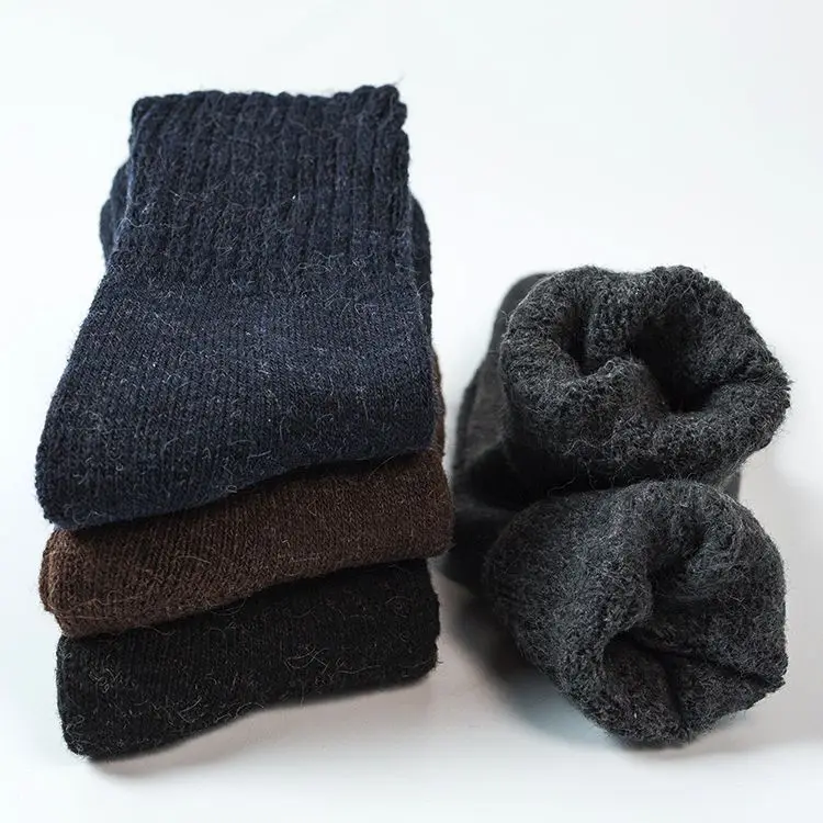 Осенне-зимняя обувь теплый прием утолщение шерсти мужские Носки черный бизнес Носки 4 пары