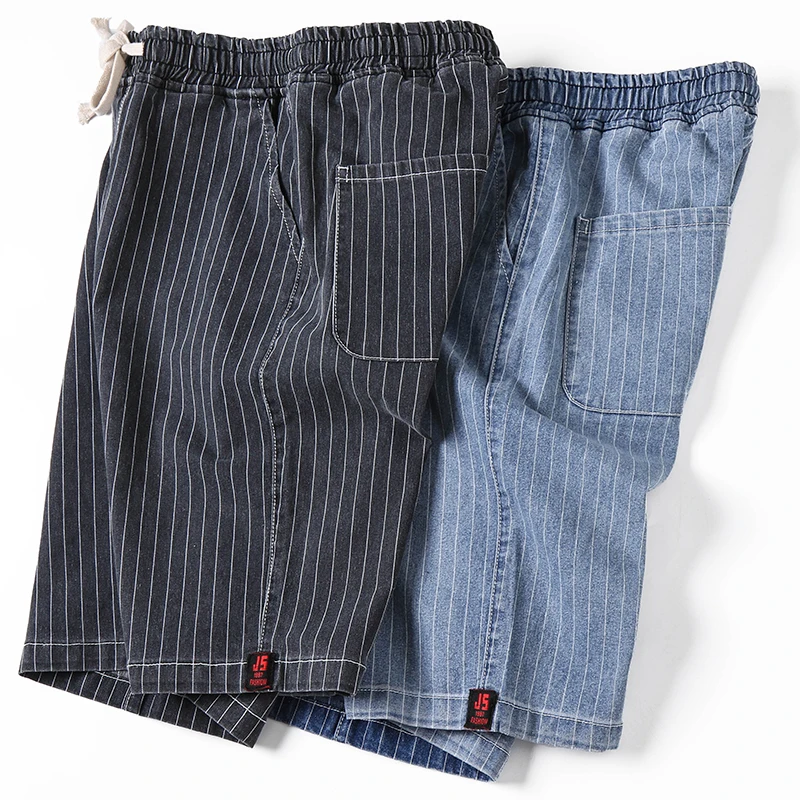 

New Large Size 7XL Shorts Men's Summer Thin Section Knee Length Casual Shorts Men's Striped Loose Comfort Cotton Home Shorts