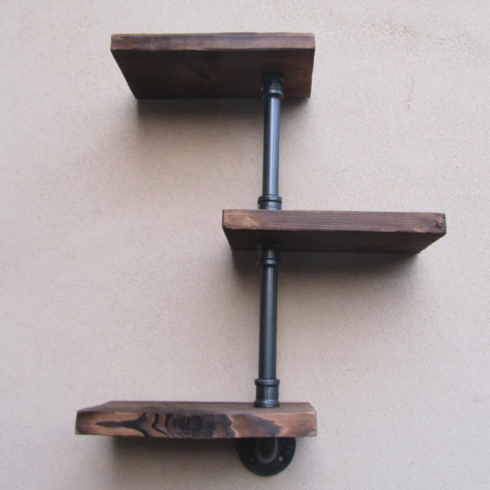 Промышленная сельская городская железная настенная полка для труб 3 яруса