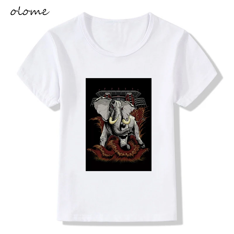 Unique crocodile bull pattern Printed T-Shirts Motorized duck cartoon Kids White Clothing O-neck Short sleeve for boys KTP6366 |