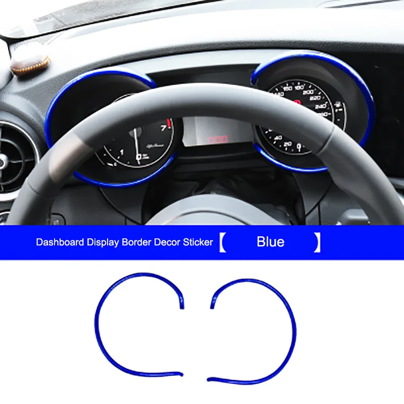 Blue QHCP, 2 цвета, АБС-пластик, панель приборов, декоративная наклейка, кольцо, покрытие, аксессуары для интерьера, для Alfa Romeo Giulia, для стайлинга автомобилей - Название цвета: Blue