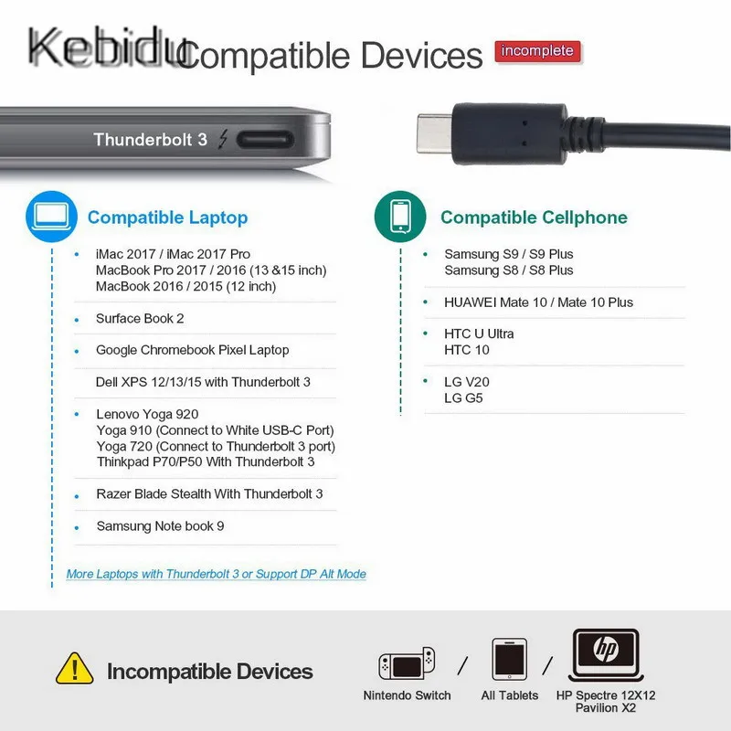 Переходник с USB типа C на HDMI совместимый адаптер 4K 30 Гц переходник 3 1 штекера