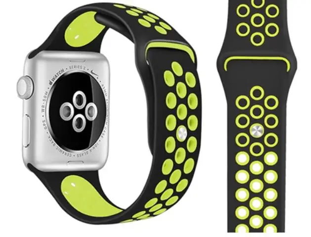 Силиконовый браслет для наручных часов Apple Watch серии 1/2/3/4/5 для наручных часов iwatch, спортивный ремешок браслет 38/40/42/44 мм