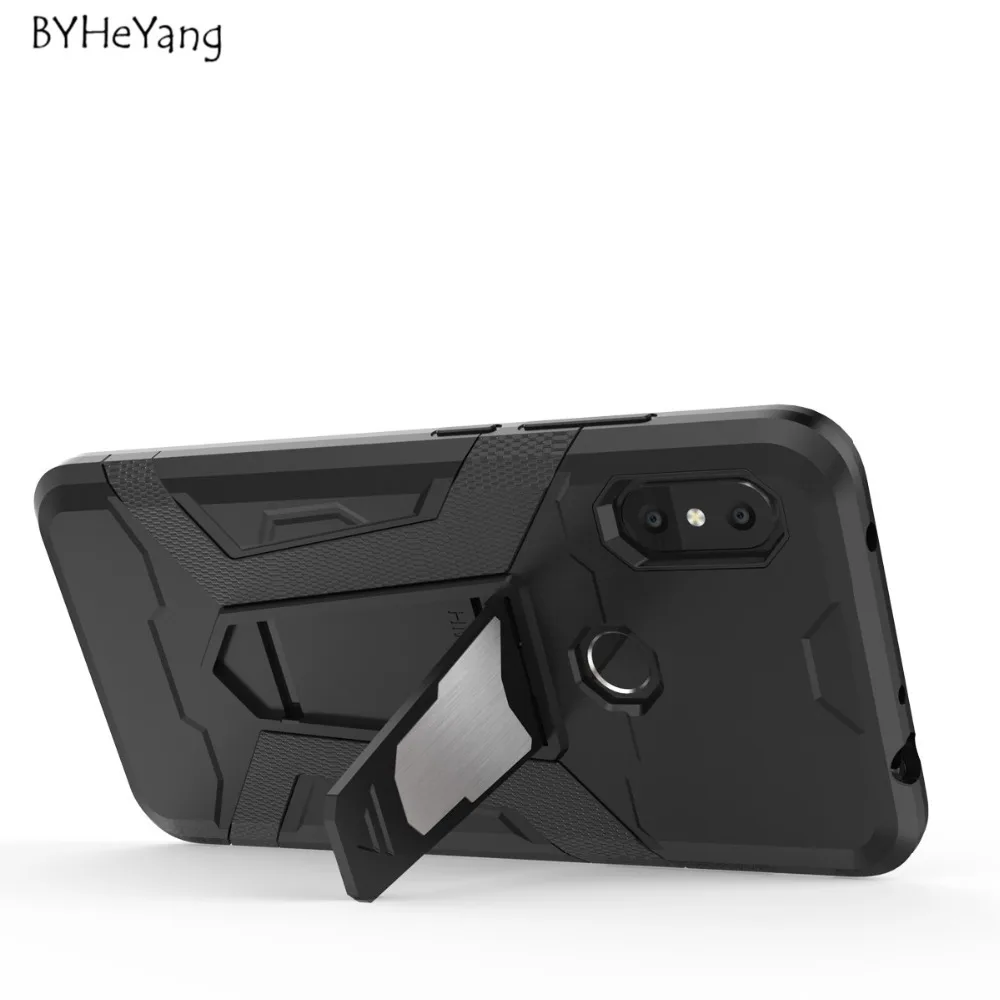 Чехол для Xiaomi Redmi Note 6 Pro - автомобильный бронированный магнитный ударопрочный TPU и задняя панель ПК.