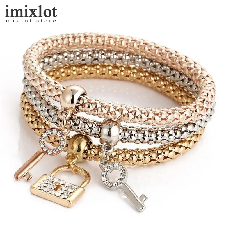 Imixlot 3 шт./компл. Кристалл Butterful браслет и несколько Форма Эластичный Сердце