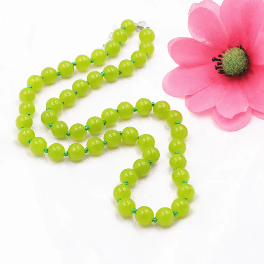 Элегантное ожерелье Olivine Peridot с круглыми бусинами ожерелья из натурального камня