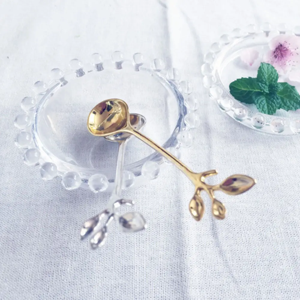1 предмет Королевский Мини Кофе ложка маленькие филиал ручка украшения Мёд ложки