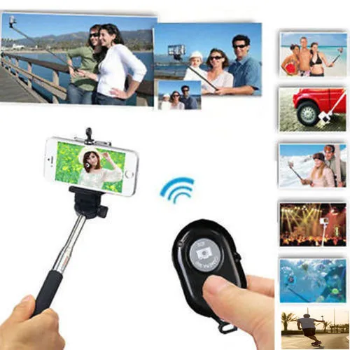 Портативный выдвижной ручной монопод с автоспуском + bluetooth пульт дистанционного