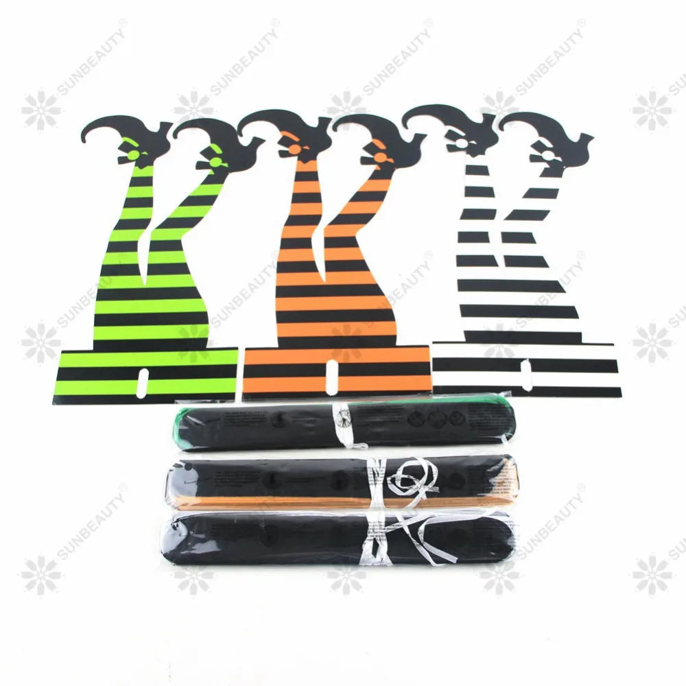 3 шт./компл. Хэллоуин украшения ведьмы ноги ботинок обувь с помпон тканевый юбка