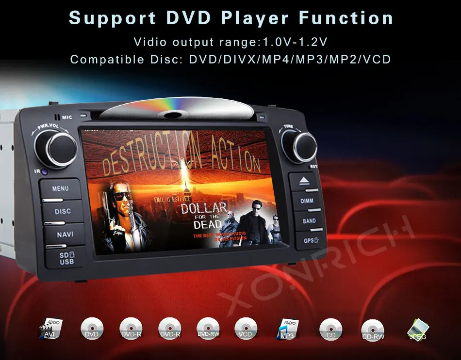 Xonrich 2 Din dvd-плеер автомобиля для Toyota Corolla E120 BYD F3 2000 2005 2006GPS радио мультимедиа головное устройство стерео навигация аудио