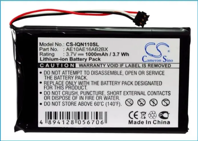 Аккумулятор Cameron Sino 1000 мАч для GARMIN Nuvi 1100 1100LM AE10AE16AB2BX GPS аккумулятор