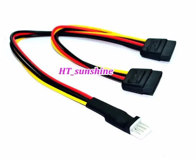 Besst цена 4 контактный штекер Двойной 15 переходник SATA разъем конвертер 18AWG провод