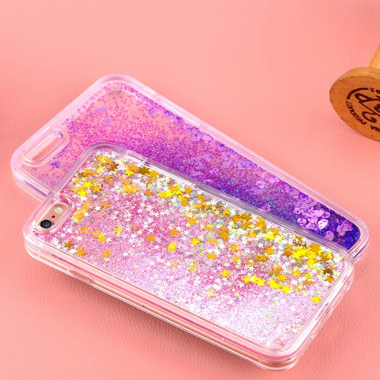 Чехол для телефона с сердечками звездами и блестками iPhone 5 5S SE 6 6S 7 Plus X мягкая