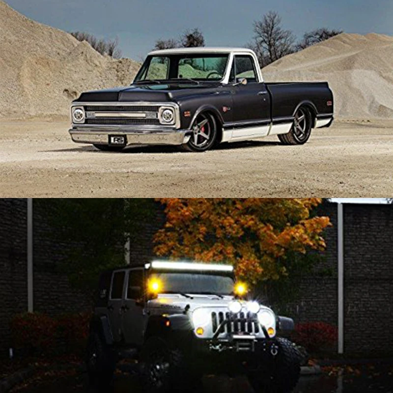 Для Jeep Wrangler светодиодные фары 7 дюймов круглые Hi-Lo-Beam DC 12 v 24 v фары для Lada 4x4 urban Niva suzuki samurai