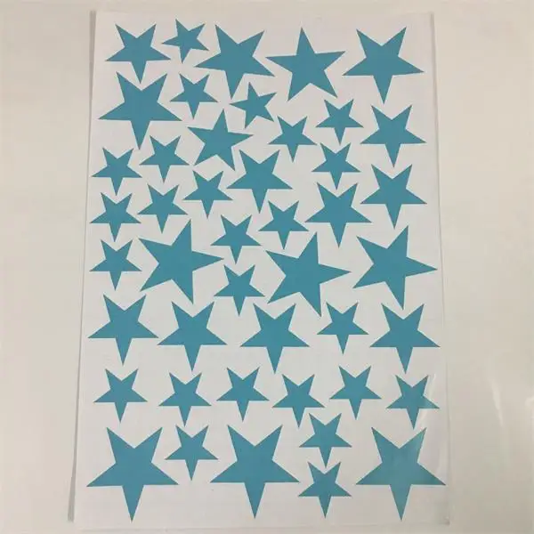 Light Blue 45 шт 3-5 см мультфильм Звездные наклейки на стену для детей детские комнаты обои шкаф холодильник украшение милые звезды виниловая художественная роспись - Цвет: Light Blue