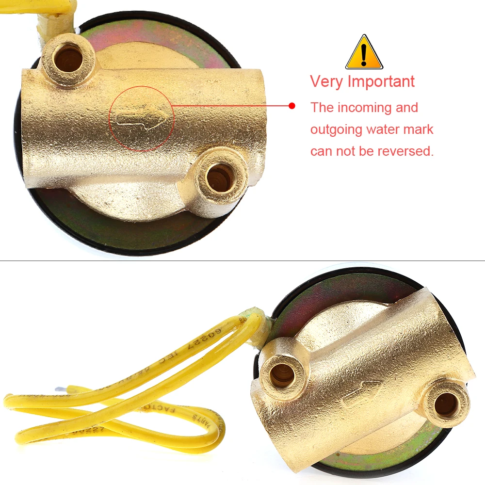 

1/4" AC 110V / 220V Electric Solenoid Valve Pneumatic Valve Brass Body for Water / Oil / Gas