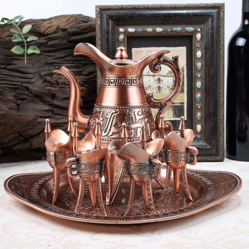 Креативные ретро Роскошные бронзовые медные водки Вино коньяк обнюхиватель
