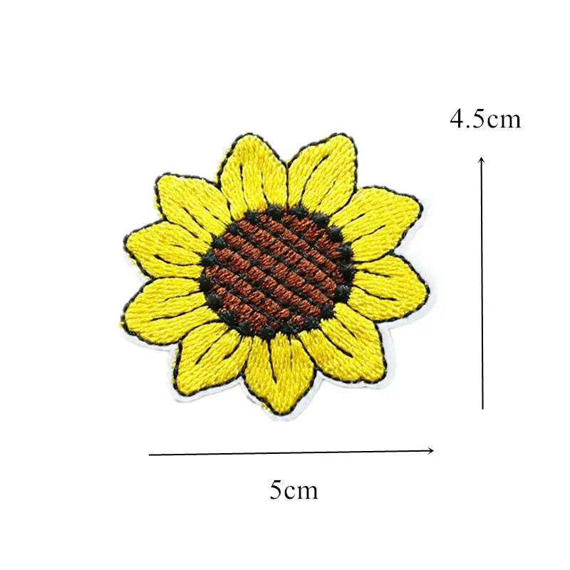 Вышивка патч декор в виде головки подсолнечника Helianthus шить железа на вышитые