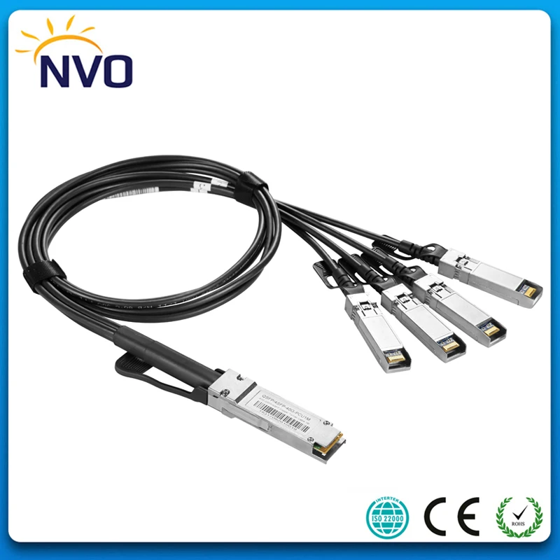 40G QSFP к 4 SFP + 1M AWG30 пассивный прямой прикрепляемый медный кабель Twinax DAC 4SFP пассивные