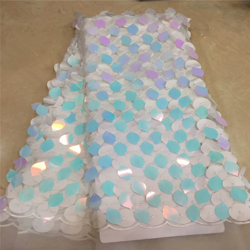 

2019 New Design Nigerian Lace Fabric with sequins French laces Fabric Embroidered tulle lace Fabric For Wedding Dress xc65-1857