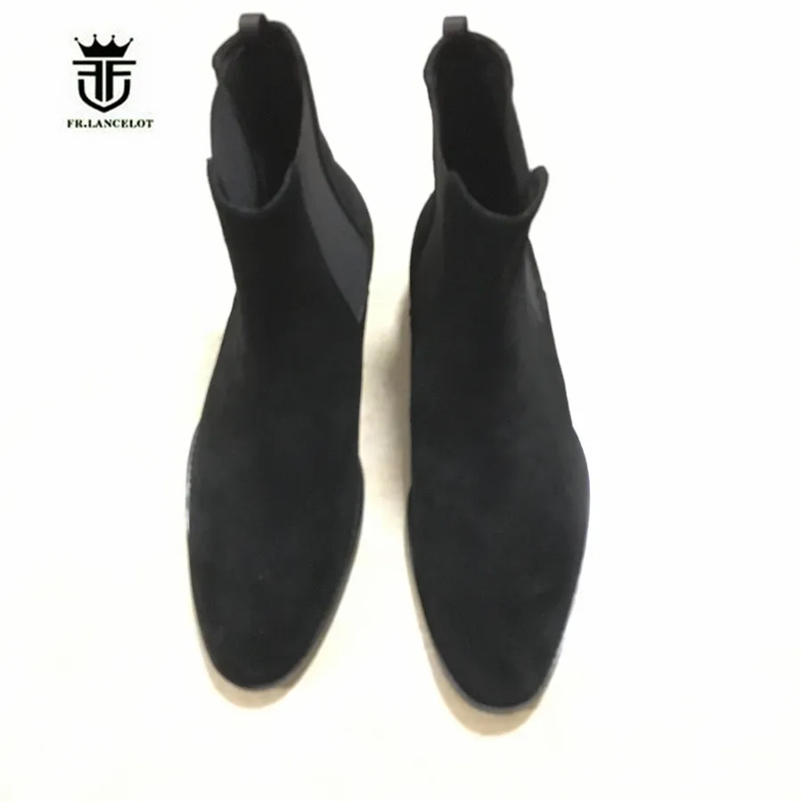 Мужские роскошные классические ботинки челси Hedi цвета коричневый замша