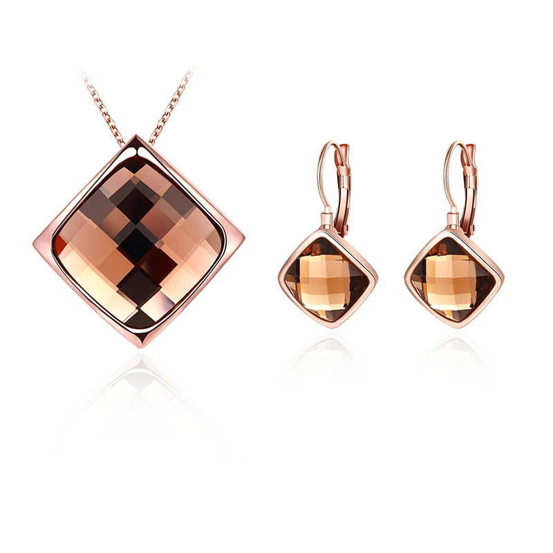 Геометрическая площадь Кристалл Кулон Цепочки и ожерелья Серьги для Для женщин