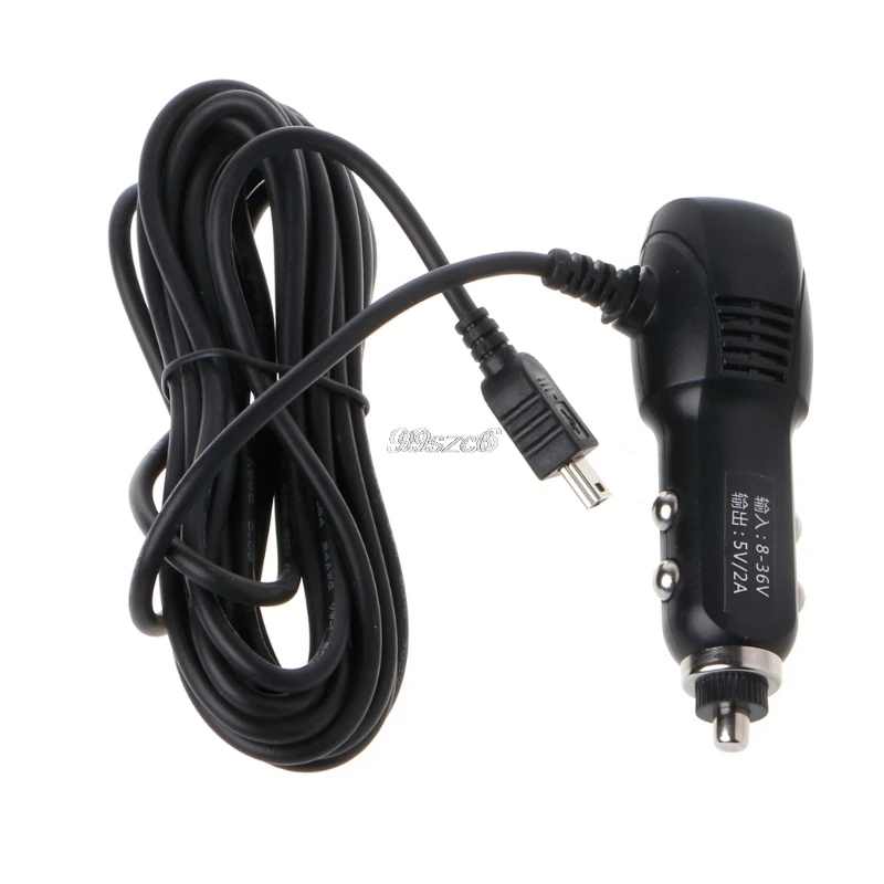 Micro USB Порты и разъёмы 5V 2A автомобиля Зарядное устройство переходник прикуриватель для Видеорегистраторы для автомобилей автомобиля зарядка с 3,5 м кабель, Прямая поставка