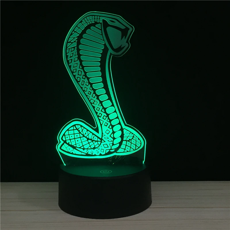 Светодиодный ночник для кобры 7 цветов со змеиным принтом 3D USB|Ночники| |