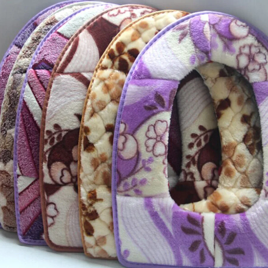 Super Warm Velvet Cotton Toilet Seat Cover Easy Fit and Washable Randomly Colors|Чехлы на сиденья унитаза| |